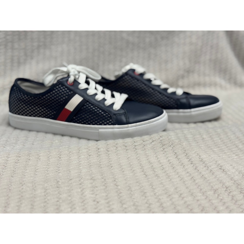 Tommy Hilfiger Twliliana Women's Navy Blue Mesh Leather Lace Up Sneakers Size 8M